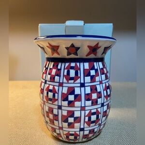 Partylite Quilted Aroma Melts Warmer, Patchwork Design in Box